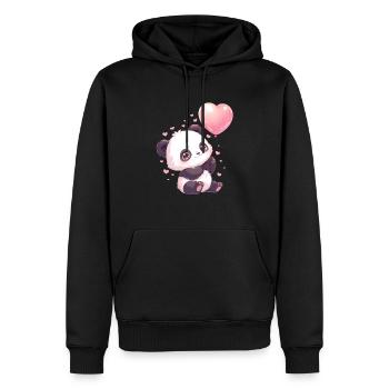 Pandabär Ballon Japanischer Riesenpanda - Männer Premium Bio Hoodie - Schwarz - Vorne - Nico (187cm)