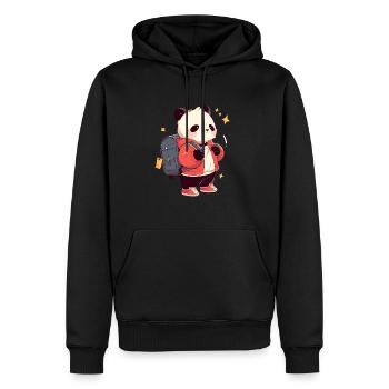 Pandabär Schulkind Japanischer Riesenpanda - Männer Premium Bio Hoodie - Schwarz - Vorne - Nico (187cm)