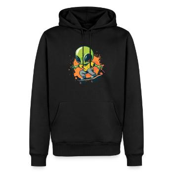 Skater Alien - Men’s Premium Organic Hoodie - black - Front - Nico (187cm)