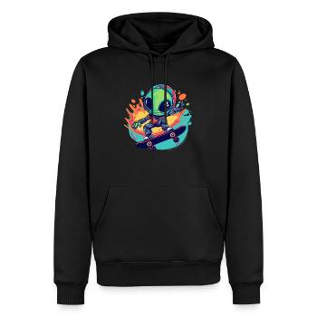 Skater Alien - Men’s Premium Organic Hoodie - black - Front - Nico (187cm)