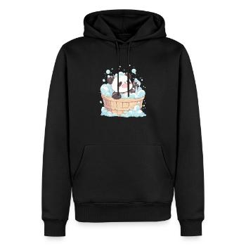 Pandabär Schaumbad Japanischer Riesenpanda - Männer Premium Bio Hoodie - Schwarz - Vorne - Nico (187cm)
