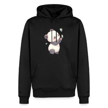 Pandabär Schmetterlinge Japanischer Riesenpanda - Männer Premium Bio Hoodie - Schwarz - Vorne - Nico (187cm)