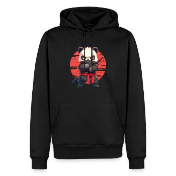 Pandabär Ninja Japanischer Riesenpanda - Männer Premium Bio Hoodie - Schwarz - Vorne - Nico (187cm)