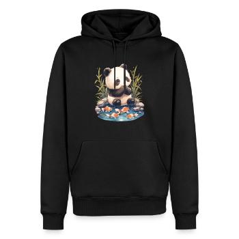 Panda Bear, Koi Fish, Panda géant japonais - Sweat à capuche Premium bio Homme - noir - Devant - Nico (187cm)