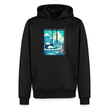 Panda Ours Onsen Panda géant japonais - Sweat à capuche Premium bio Homme - noir - Devant - Nico (187cm)