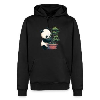 Pandabär Bonsai Japanischer Riesenpanda - Männer Premium Bio Hoodie - Schwarz - Vorne - Nico (187cm)