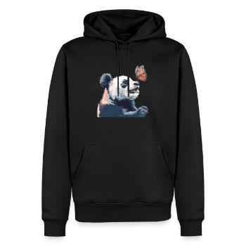 Pandabär Schmetterling Japanischer Riesenpanda - Männer Premium Bio Hoodie - Schwarz - Vorne - Nico (187cm)