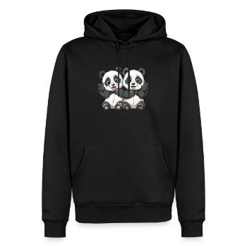 Pandabär Frieden Japanischer Riesenpanda - Männer Premium Bio Hoodie - Schwarz - Vorne - Nico (187cm)