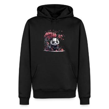 Panda Bear Sakura Tree Japanese Giant Panda - Men’s Premium Organic Hoodie - black - Front - Nico (187cm)