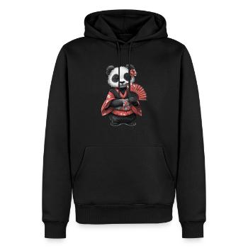 Panda Ours Geisha Panda géant japonais - Sweat à capuche Premium bio Homme - noir - Devant - Nico (187cm)