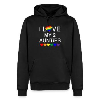 J’aime mes 2 tantes Pride Bébé Tante Gay Tout-petit - Sweat à capuche Premium bio Homme - noir - Devant - Nico (187cm)
