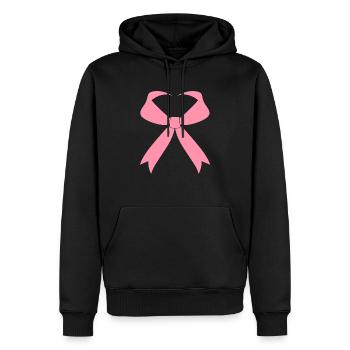Sensibilisation cancer du sein - Sweat à capuche Premium bio Homme - noir - Devant - Nico (187cm)