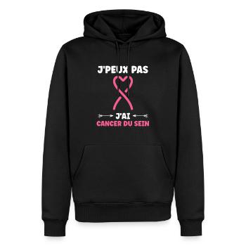 Sensibilisation cancer du sein - Sweat à capuche Premium bio Homme - noir - Devant - Nico (187cm)