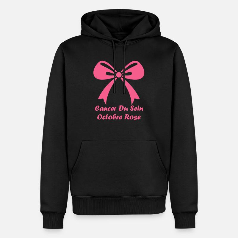 Sensibilisation cancer du sein - Sweat à capuche Premium bio Homme - noir