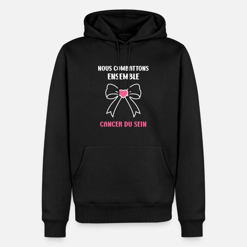 Sensibilisation cancer du sein - Sweat à capuche Premium bio Homme - noir