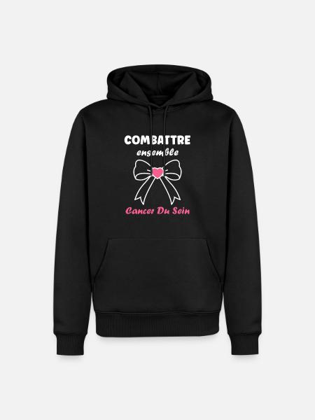 Sensibilisation cancer du sein - Sweat à capuche Premium bio Homme - noir