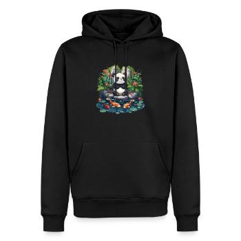 Panda Bear, Koi Fish, Panda géant japonais - Sweat à capuche Premium bio Homme - noir - Devant - Nico (187cm)