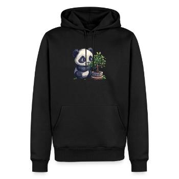 Panda Ours Bonsaï Panda géant japonais - Sweat à capuche Premium bio Homme - noir - Devant - Nico (187cm)