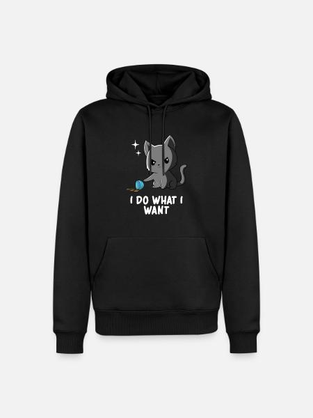 Kat - Sød kat - Sjov kat - Fræk kat - Kat Memes - Herre Premium økologisk hoodie - sort