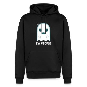 Fantôme - Fantôme mignon - Fantôme drôle - Fantôme d’Halloween - Sweat à capuche Premium bio Homme - noir - Devant - Nico (187cm)