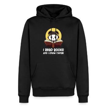 Lecture - Lecture amusante - Livre de lecture - Book Nerd - Sweat à capuche Premium bio Homme - noir - Devant - Nico (187cm)
