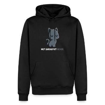 Sarcasm - Cat Sarcasm - Kitten Sarcasm - Männer Premium Bio Hoodie - Schwarz - Vorne - Nico (187cm)