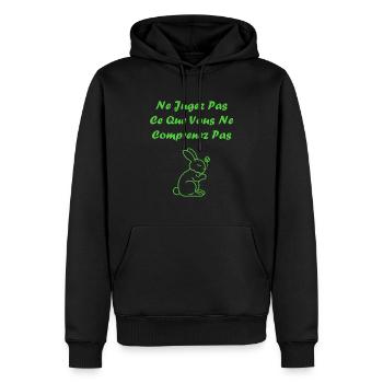 sensibilisation santé mentale - Sweat à capuche Premium bio Homme - noir - Devant - Nico (187cm)