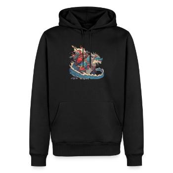 Dragon Noël Dragon Enfants - Sweat à capuche Premium bio Homme - noir - Devant - Nico (187cm)