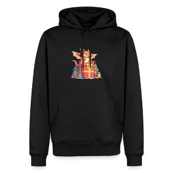 Drache Weihnachten Drache Kinder - Männer Premium Bio Hoodie - Schwarz - Vorne - Nico (187cm)