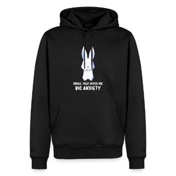 Anxieux - Humour anxieux - Drôle Anxieux - Anxiété - Sweat à capuche Premium bio Homme - noir - Devant - Nico (187cm)