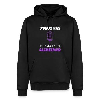 Sensibilisation à la maladie d’Alzheimer - Sweat à capuche Premium bio Homme - noir - Devant - Nico (187cm)
