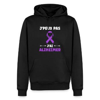 Sensibilisation à la maladie d’Alzheimer - Sweat à capuche Premium bio Homme - noir - Devant - Nico (187cm)