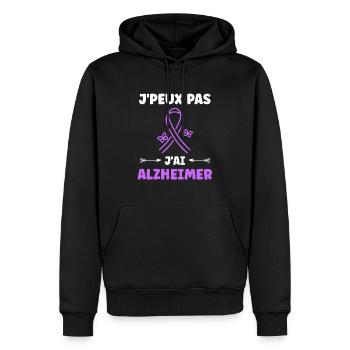 Sensibilisation à la maladie d’Alzheimer - Sweat à capuche Premium bio Homme - noir - Devant - Nico (187cm)