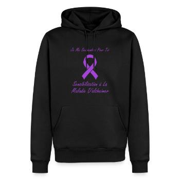 Sensibilisation à la maladie d’Alzheimer - Sweat à capuche Premium bio Homme - noir - Devant - Nico (187cm)