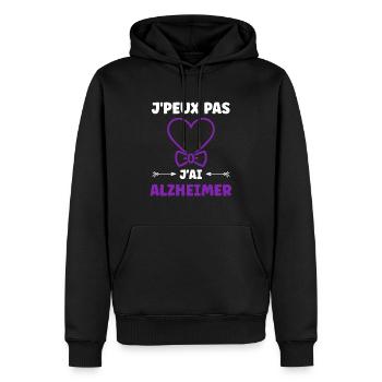 Sensibilisation à la maladie d’Alzheimer - Sweat à capuche Premium bio Homme - noir - Devant - Nico (187cm)