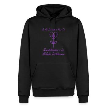 Sensibilisation à la maladie d’Alzheimer - Sweat à capuche Premium bio Homme - noir - Devant - Nico (187cm)