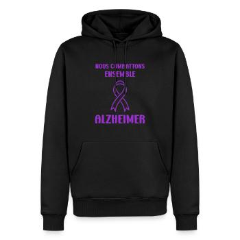 Sensibilisation à la maladie d’Alzheimer - Sweat à capuche Premium bio Homme - noir - Devant - Nico (187cm)