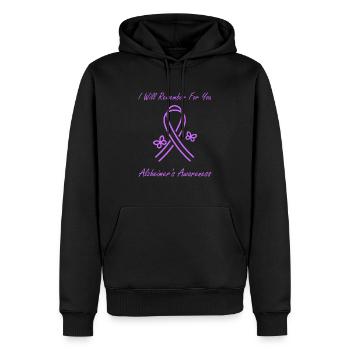 Sensibilisation à la maladie d’Alzheimer - Sweat à capuche Premium bio Homme - noir - Devant - Nico (187cm)
