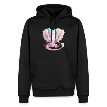 Dragon en tant que Dragon de la Saint-Valentin Cupidon - Sweat à capuche Premium bio Homme - noir - Devant - Nico (187cm)