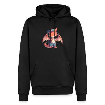 Dragon School Kid Valentinstag Drache - Männer Premium Bio Hoodie - Schwarz - Vorne - Nico (187cm)