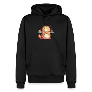 Drachen Yoga Kawaii Drache Kinder - Männer Premium Bio Hoodie - Schwarz - Vorne - Nico (187cm)