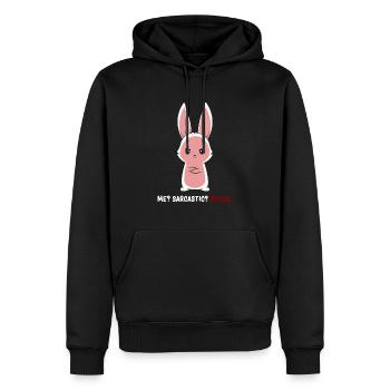 Sarcasm - Bunny Sarcasm - Dark Humor Sarcasm - Männer Premium Bio Hoodie - Schwarz - Vorne - Nico (187cm)
