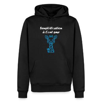 Animal Sensibilisation à l'autisme - Sweat à capuche Premium bio Homme - noir - Devant - Nico (187cm)