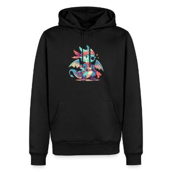 Dragon Pirate Kawaii Dragon Enfants - Sweat à capuche Premium bio Homme - noir - Devant - Nico (187cm)