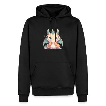Dragon Kawaii Dragon Enfants - Sweat à capuche Premium bio Homme - noir - Devant - Nico (187cm)