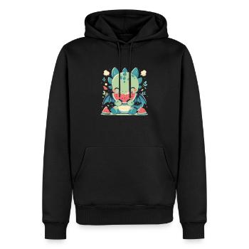Dragon Pastèque Kawaii Dragon Enfants - Sweat à capuche Premium bio Homme - noir - Devant - Nico (187cm)