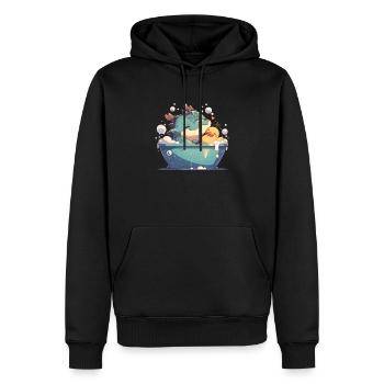 Dragon Bubble Bath Kawaii Dragon Kids - Men’s Premium Organic Hoodie - black - Front - Nico (187cm)