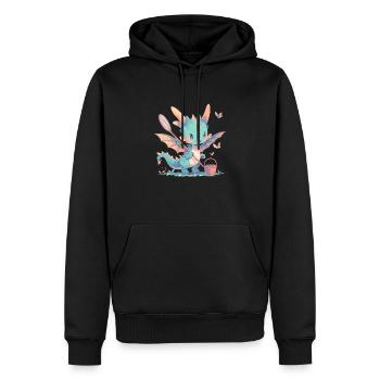 Dragon Butterfly Kawaii Dragon Enfants - Sweat à capuche Premium bio Homme - noir - Devant - Nico (187cm)
