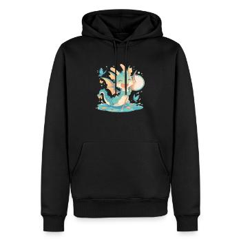 Dragon Butterfly Kawaii Dragon Enfants - Sweat à capuche Premium bio Homme - noir - Devant - Nico (187cm)