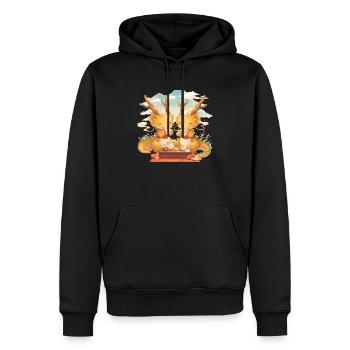 Drache Teezeremonie Japanisch Kawaii - Männer Premium Bio Hoodie - Schwarz - Vorne - Nico (187cm)